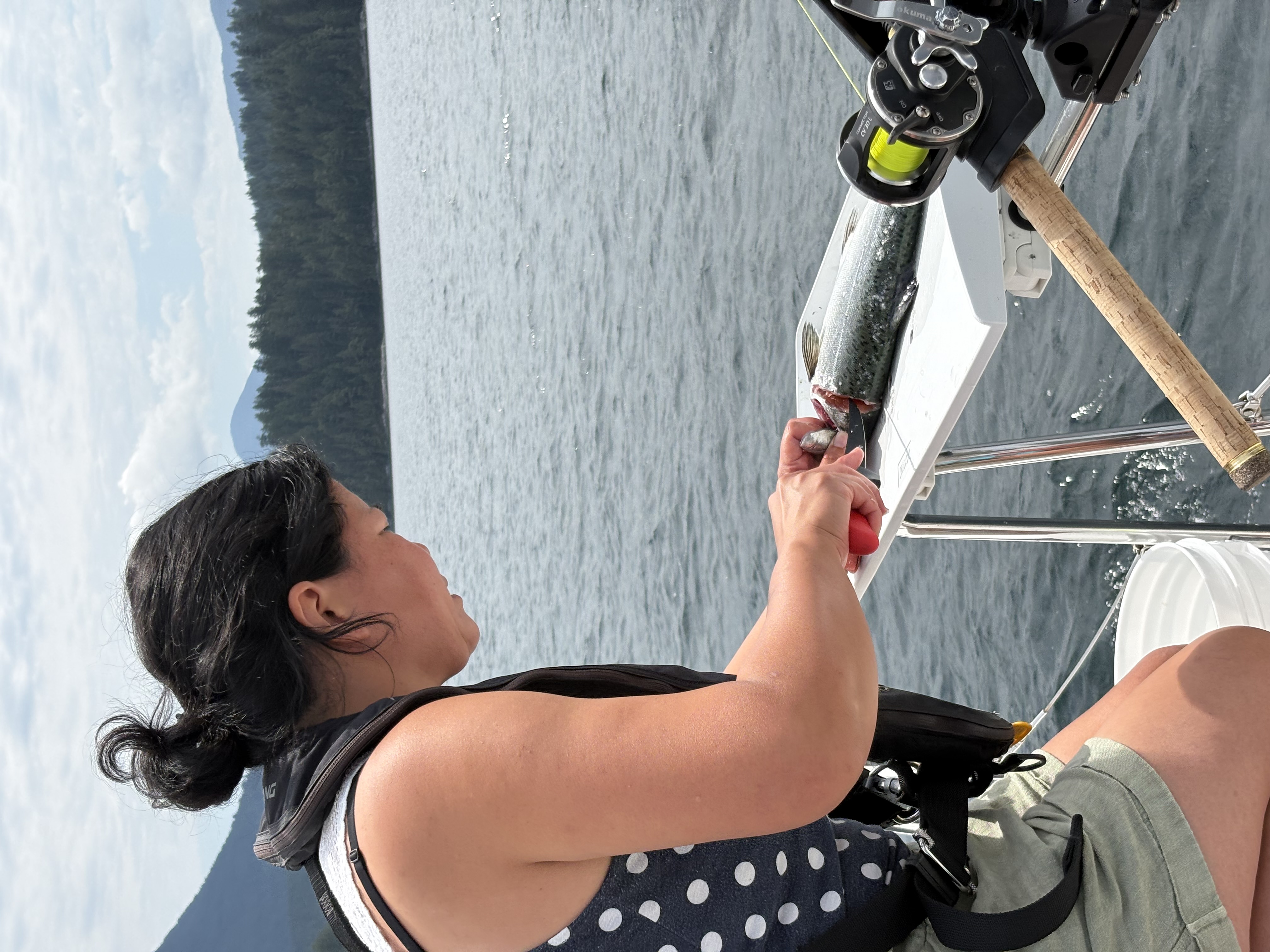judy filleting salmon